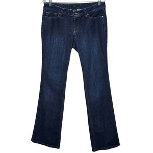 Ann Taylor Dark Wash Mid-Rise Curvy Boot Cut Jeans, Size 8